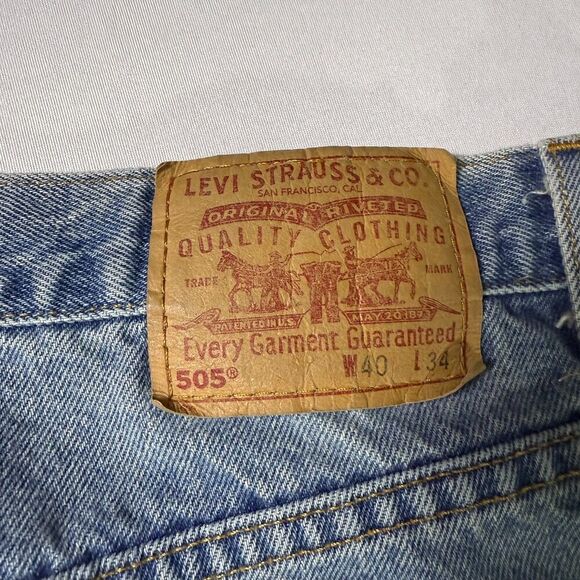 Levi's 505 Vintage Men's Jeans 40x34 Regular Fit Straight Leg Medium Wash - Picture 6 of 14